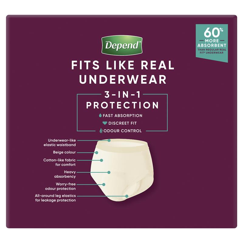Buy Depend Women Real Fit Underwear Super Extra Large 16 Bulk Pack