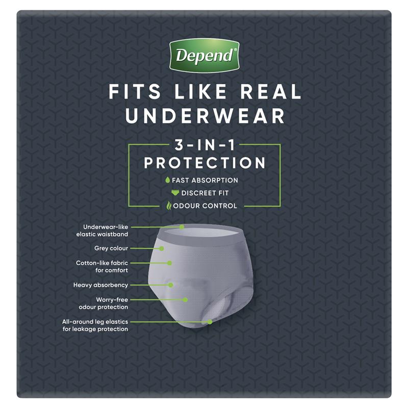 Buy Depend Men Real Fit Underwear Large 16 Bulk Pack Online at Chemist ...