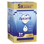Aptamil Gold+ 1 Baby Infant Formula Powder Sachets From Birth to 6 Months 5 Pack 21.9g