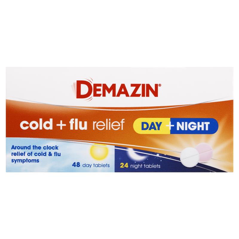 Buy Demazin Cold And Flu Relief Day Night 72 Tablets Online At Chemist Warehouse® 9334