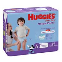 Huggies Ultra Dry Nappy Pants Size 6 15kg & Over Boy 24 Pack