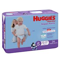 Huggies Ultra Dry Nappy Pants Size 5 12-17kg Boy 26 Pack