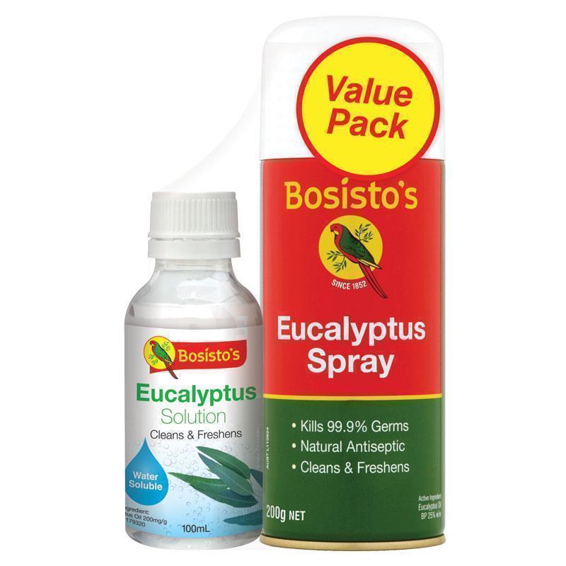 Buy Bosistos Eucalyptus Spray 200g & Eucalyptus Solution 100ml Value