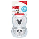 Nuk Mickey Mouse Silicone Soother 6-18 Months 2 Pack