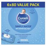 Curash Babycare Simply Water Wipes 6 x 80