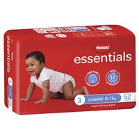 Huggies Essentials Size 3 6-11kg 52 Nappies