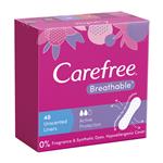 Carefree Breathable Unscented Panty Liners 48 Pack