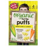 Whole Kids Organic Turtle Puffs Sweetcorn & Carrot 24g 4 pack
