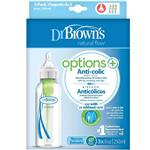 Dr Browns Options Anti-Colic With Level 1 Teat Narrow Neck Feeding Bottle 250ml 3 Pack