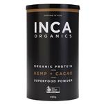 INCA Organics Organic Protein Hemp + Cacao Superfood Powder 450G Online Only