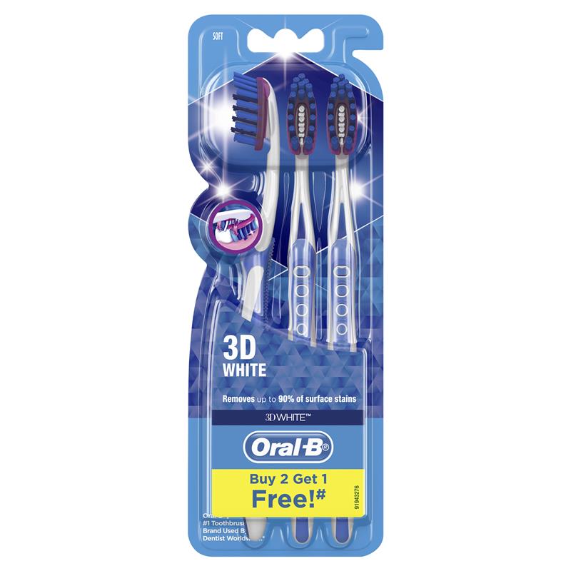 Buy Oral B 3D White Manual Toothbrush 3 Pack Online At Chemist Warehouse®