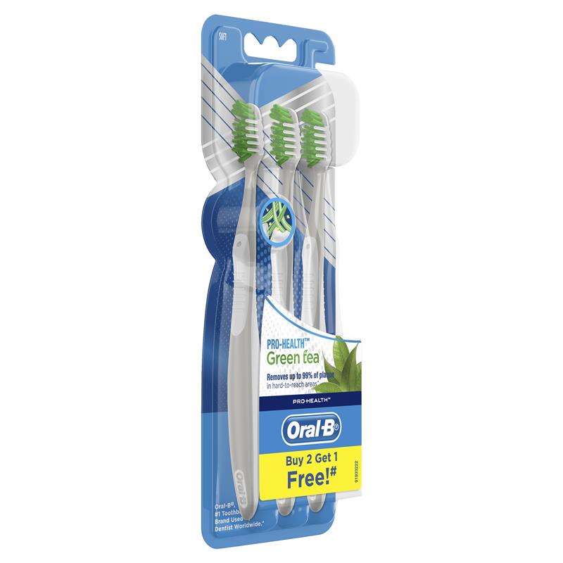 Buy Oral B Cross Action Green Tea Manual Toothbrush 3 Pack Online at ...