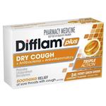 Difflam Plus Dry Cough Relief Honey Lemon & Ginger Flavour Lozenges 24