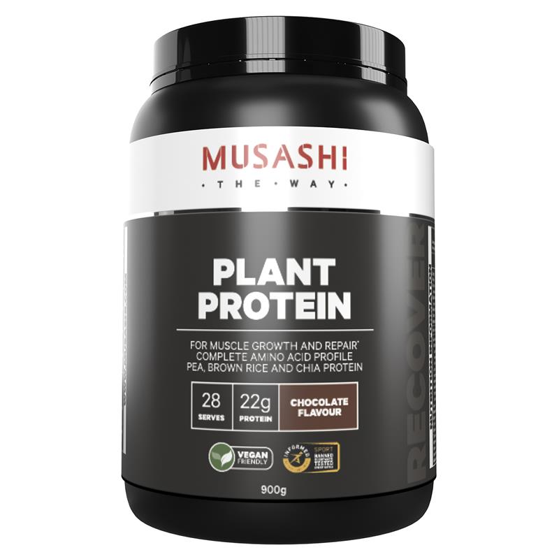 Buy Musashi Plant Protein Chocolate 900g Online at Chemist Warehouse®