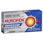 Nurofen Quickzorb Pain Relief Caplets 48 pack Ibuprofen Lysine 342mg