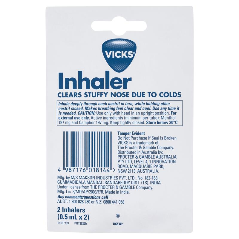 Buy Vicks Inhaler Nasal Decongestant 2 Pack Online at Chemist Warehouse®