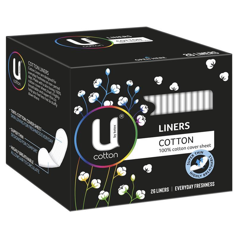 Buy U by Kotex Cotton Liner 26 Pack Online at Chemist Warehouse®