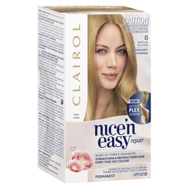 Buy Clairol Nice N Easy Repair - 8A Medium Ash Blonde Hair Colour Online at  Chemist Warehouse®