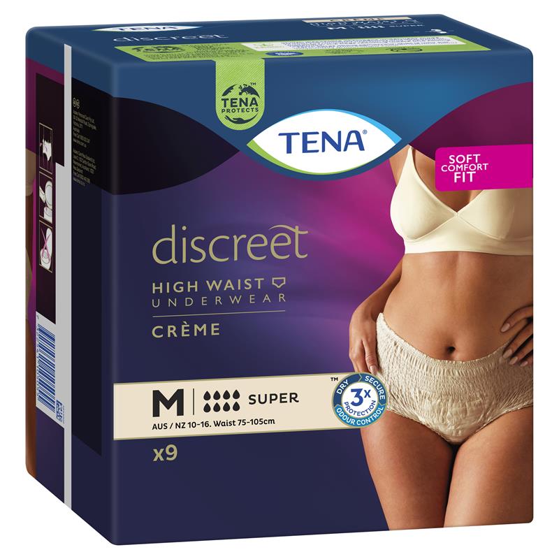 Buy Tena Pant Discreet Super Medium Coloured 9 Pack Online at Chemist  Warehouse®