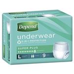 Depend Unisex Underwear Super Plus Large 9 Pack