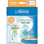 Dr Browns Options Anti-Colic With Level 1 Teat Wide Neck Feeding Bottle 150ml 2 Pack Online Only