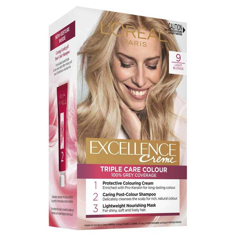 Buy L'Oreal Excellence Creme 9 Light Blonde Hair Colour Online at Chemist  Warehouse®