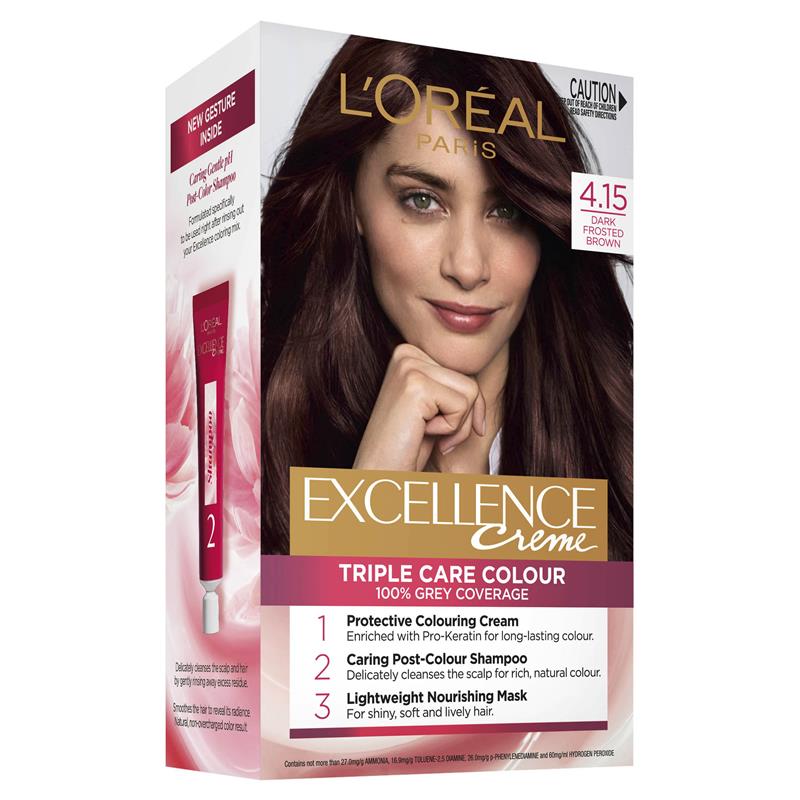 Buy L'Oreal Excellence Creme 4.15 Dark Frosted Brown Hair Colour Online ...