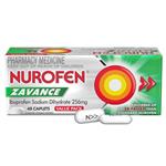 Nurofen Zavance Fast Pain Relief Caplets 256mg Ibuprofen 48 Pack