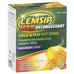 Lemsip Max Cold & Flu Hot Drink with Decongestant 10 Blackcurrant Flavour