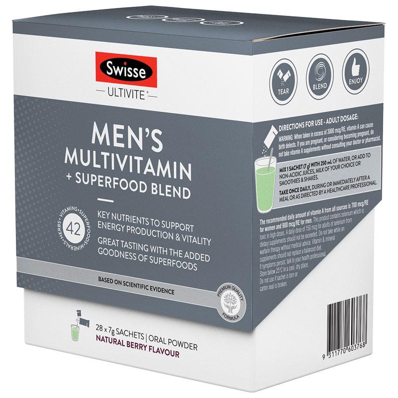 Buy Swisse Ultivite Men's Multivitamin + Superfood Blend 28 pack Online