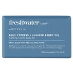 Freshwater Farm Australia Blue Cypress + Juniper Berry Oil Calming Body Bar 200g