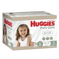 Huggies Ultimate Pure Care Nappies Size 5 13-18kg Jumbo 52 Pack