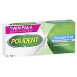 Polident Denture Adhesive Cream Flavour Free 2X60g Pack Exclusive Size