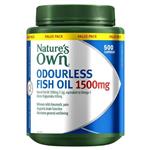 Nature's Own Fish Oil Odourless 1500mg with Omega 3 - 500 Capsules Exclusive Size