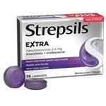 Strepsils Extra Blackcurrant Fast Numbing Sore Throat Pain Relief with Anaesthetic Lozenges 36pk