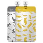Cherub Baby On the Go Mini Food Pouches Kangaroo Grey & Cockatoo Yellow 10 Pack Online Only