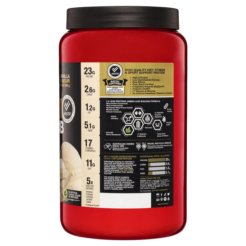 Buy BSc HydroxyBurn Lean5 Low Carb Protein 900g Vanilla Online at