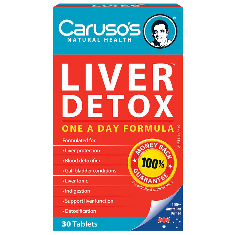 Buy Carusos Natural Health Quick Cleanse Liver Clear Detox 30 Tablets