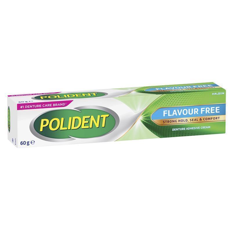 Buy Polident Denture Adhesive Cream Flavour Free 60g Online at Chemist