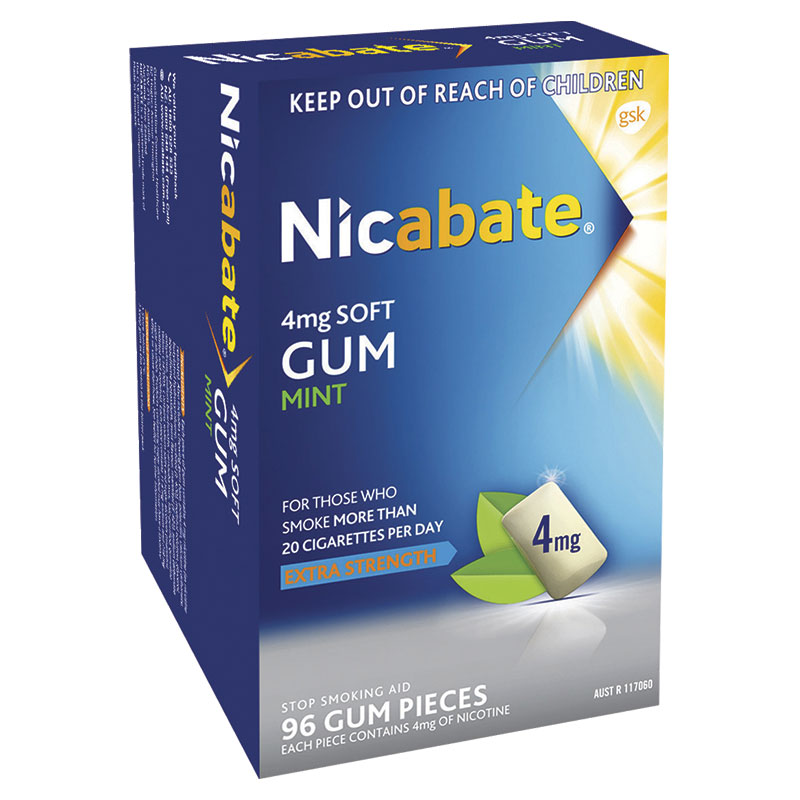 Buy Nicabate Soft Gum 4mg 96 Mint Online at Chemist Warehouse®