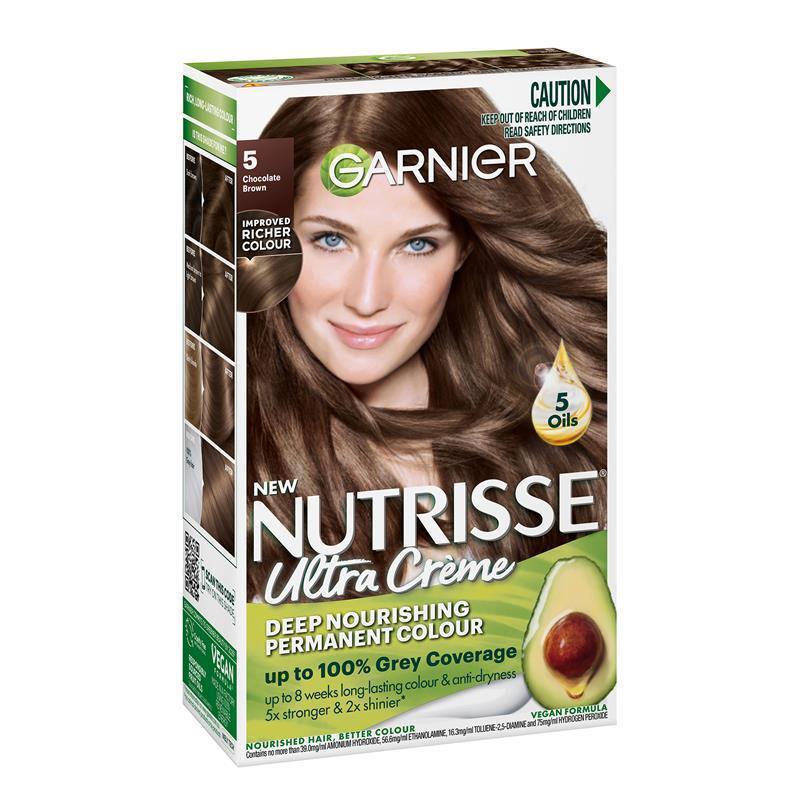 Buy Garnier Nutrisse Permanent Hair Colour - 5 Chocolate Brown (Enriched  with 4 Natural Oils) Online at Chemist Warehouse®