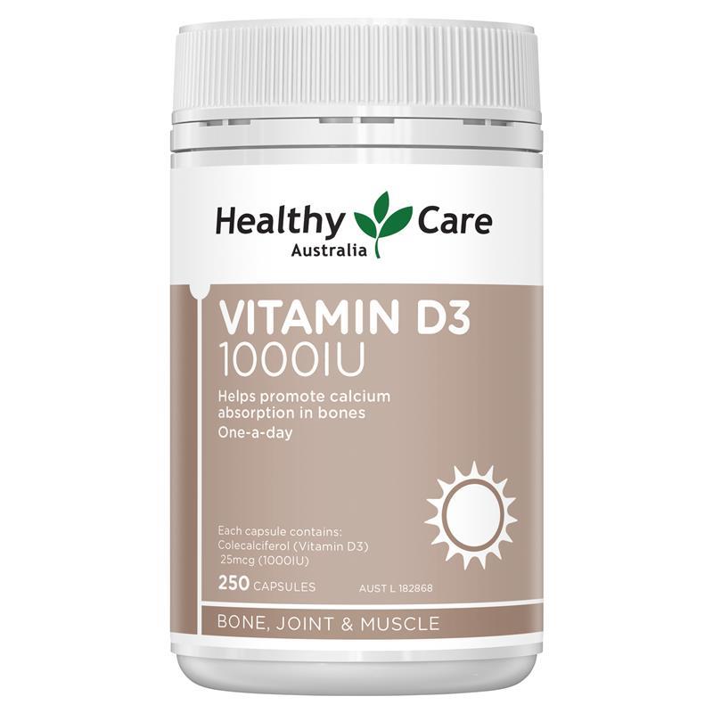 Buy Healthy Care Vitamin D3 1000IU 250 softgel Capsules Online at ...