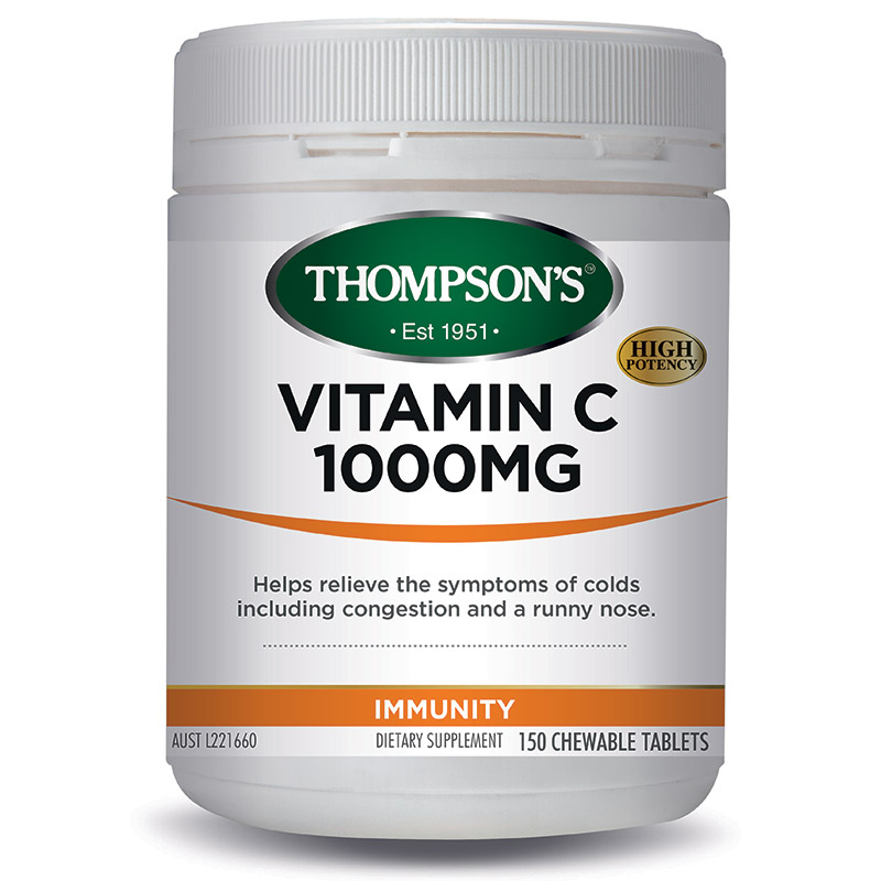 Thompson's Vitamin C 1000mg 150 Chewable Tablets Chemist Warehouse