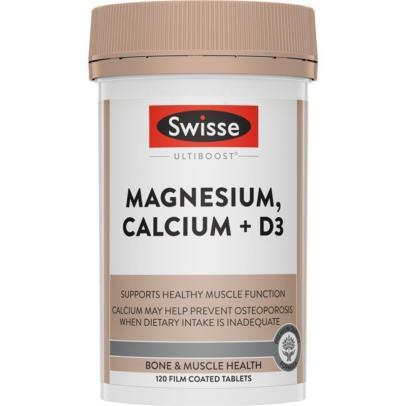 Buy Swisse Ultiboost Magnesium Calcium + Vitamin D 120 Tablets Online