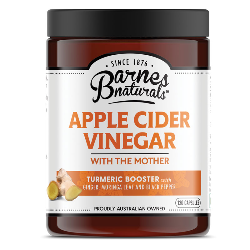 Barnes Naturals Apple Cider Vinegar with The Mother Turmeric Boost 120