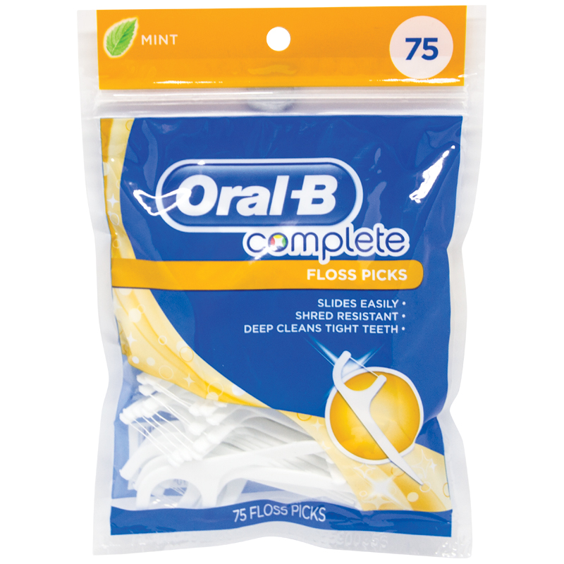 Oral B Complete Floss Picks Mint 75 Pack 300410101299 | EBay