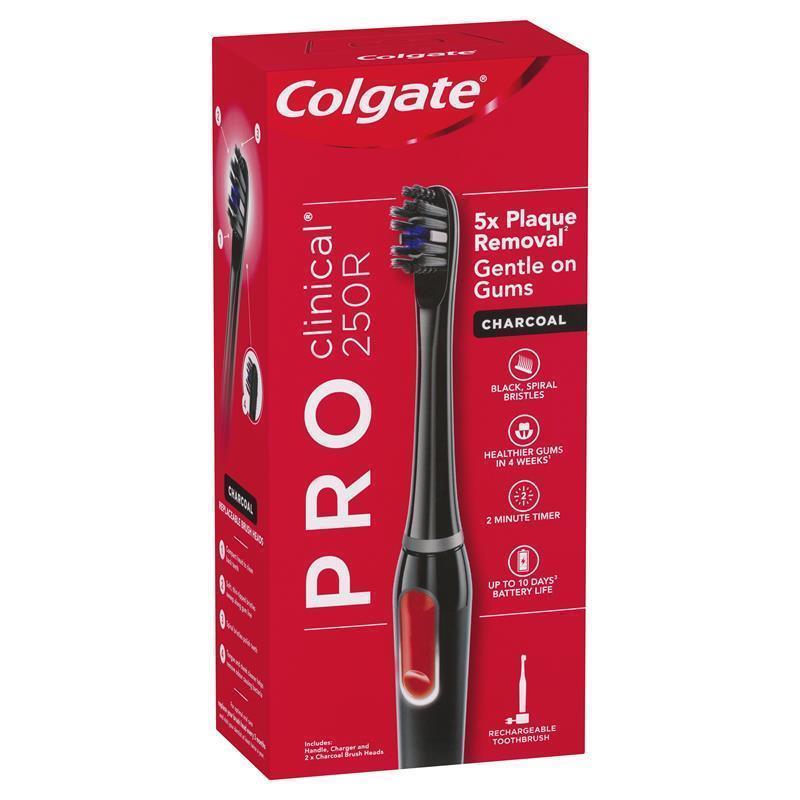 Buy Colgate Power Toothbrush Pro Clinical 250R Charcoal Black Online at  Chemist Warehouse®