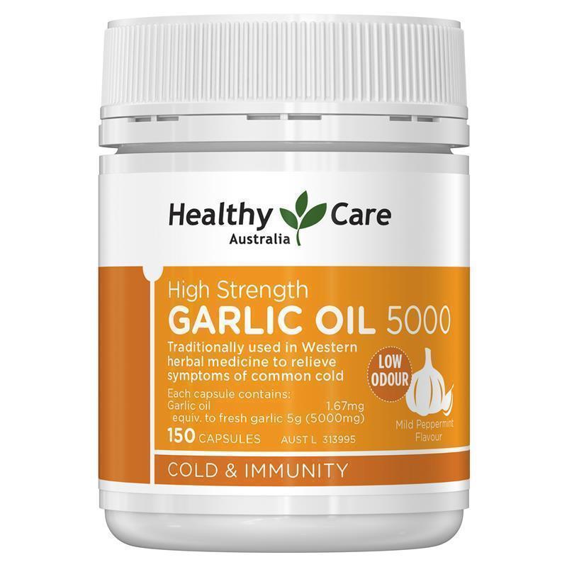 Healthy Care High Strength Garlic Oil 5000mg 150 Capsules 9316254894397