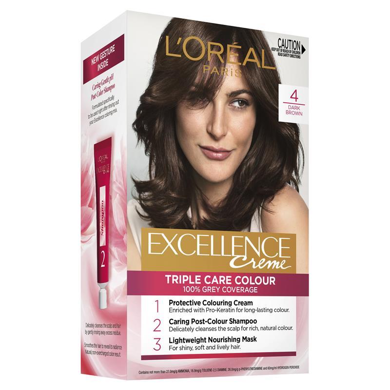 Buy L'Oreal Excellence Creme 4 Dark Brown Hair Colour Online at Chemist  Warehouse®